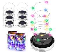 Verre solaire Lid Lights 20 LED Fairy String 6 -pcs avec cintre��gel pour d��coration ext�rieure sans verre