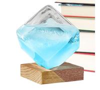 Verre Tempête De Pré Météo - Baromètre En Verre En Forme De Cube, Affichage De Pré De Station Météo De Bureau, Pièce D'accent Élégante Pour La Maison, La Chambre À Coucher, Le Bureau, Art