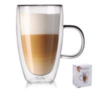 Verre thermique à double paroi - KING HOFF - 430 ml - Verre borosilicate - 12,5x8x14 cm - Résistant -10°C à +210°C