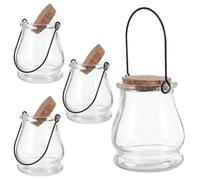 Verre Transparent Photophore Suspendu 4 Pièces