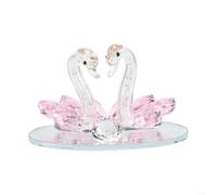 Verre transparent pour presse-papier en forme de cygne 15 x 10 x 8 cm (rose | Forme unique fabriquée à la main, légères variations de couleur, 15,2 cm de hauteur, statue artistique d'oiseau en verre