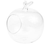 Verre Transparent Vase Hydroponique Pomme, Bouteille Décorative Design | Verre Lisse, Forme Fruitée Moderne, Pièce Unique, pour Fleurs Séchées, Petits Bouquets, Bureau et Patio