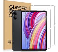 Verre Trempé 0,33 Mm 9h Pour Xiaomi Redmi Pad Pro / Poco Pad Pro - Lot 2 Protége-Écrans + 2 Protège-Caméras Hd Transparent, Anti-Rayures, Oléophobe, Kit Pose