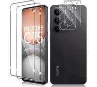 Verre Trempé 9h Compatible Realme C75 4g / Realme 14x 5g - Pack 2 Films Écran + 2 Protecteurs Caméra 0,33 Mm Hd Anti-Empreintes Oléophobe Sans Bulles