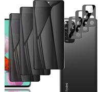 Verre trempé anti-espion 9H pour Xiaomi Redmi Note 11 Pro+ ¿ Protection écran 3D bord à bord, ultra résistant, haute sensibilité (3x écran + 3x protège-caméra)