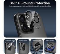 Verre Trempé Anti-Espion Pour Iphone 16 Pro. 3*Vitre Protection Ecran Protege Accessoire Et 3*Protection Camera Objectif Arriere Appareil Phot. Résistance Aux Rayures. Dureté 9h. Pas De Bulles