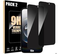 Verre Trempé Anti-Espion - pour iPhone 16e - 2x - Installation Facile - Résistant 9H - Antichoc