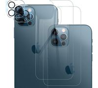 Verre Trempé Arrière Et Protection Lentille Pour Iphone 12 Pro 6,1"" (Lot 2) - 9h Anti-Rayures, Haute Transparence, Anti-Empreintes, Pose Facile