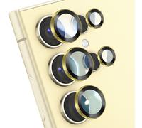 Verre Trempé Caméra pour Galaxy S24 Ultra Anti-rayures Cadre en Aluminium Forcell Dorée
