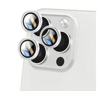 Verre Trempé Caméra pour iPhone 16 Pro Max Dureté 9H Anti-rayures Argent