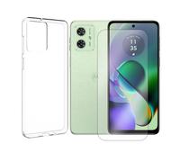 Verre trempé + Coque de Protection transparente souple silicone compatible pour Motorola Moto G54 5G 6,5"" XT2343-1 XT2343-2 / Motorola Moto G55 5G 6,49"" - Visiodirect -