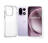 Verre trempé + Coque de Protection transparente souple silicone compatible pour OnePlus 15 5G 6.78"" CPH2747, CPH2745, PLK110- Visiodirect -