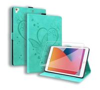 Verre trempé + Coque Pour Apple iPad 2018-2017 9.7"" Housse Tablette étui à rabat PU Case Cover - papillon vert PBMI