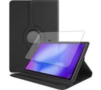 Verre trempé + Coque rotatif en simili cuir pour Samsung Galaxy Tab A11 8.7" SM-X130 SM-X135 Housse étui Noir - -