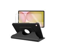 Verre trempé + Coque rotatif en simili cuir pour Samsung Galaxy Tab S10 FE+ Plus SM-X620, SM-X626, SM-X626B 13.1 Housse étui Noir - -