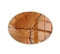 Verre Trempé de Cheminée ⌀ 100 cm Imprimé Élégant Protecteur de Sol Round Base de Foyer Résistant à la Chaleur Plaque de Protection Contre Les Étincelles - Grain du Bois en Coupe transversale
