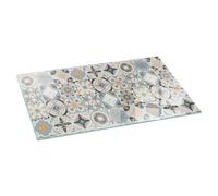 Verre Trempé de Cheminée 100x50 cm Élégant Protecteur de Sol Contre Les Étincelles Rectangular Base de Foyer Résistant à la Chaleur Imprimé Plaque de Protection - Motifs de mosaïque en Carreaux
