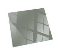 Verre Trempé de Cheminée 60x60 cm Imprimé Élégant Protecteur de Sol Plaque de Protection Contre Les Étincelles Carrée pour Poêle Résistant à la Chaleur - Couleur Olive