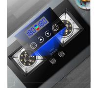 Verre Trempé Gaziniere - Contrôle De Tir Réglable Cuisiniere, Cuisinière À Gaz Bi-combustible GPL/NG, Double Brûleur Pratique, Table De Cuisson À Gaz De Cuisine Facile À Nettoyer (Size : LPG)
