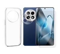 Verre trempé incurvé compatible pour OnePlus 13R 5G+ Verre Trempé Caméra Arrière + Coque transparente souple silicone -Visiodirect