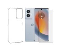 Verre trempé incurvé + Coque de Protection transparente souple silicone compatible pour Motorola Edge 50 FUSION 5G 6,7"" XT2429-1 / Motorola Moto G85 5G 6,7"" - Visiodirect -