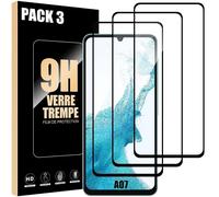 Verre Trempé Intégral Pour Samsung Galaxy A07, Pack De 3 Vitres Noir Anti-Rayures Antichoc - Efconnection