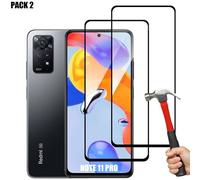 Verre Trempé Intégral Pour Xiaomi Redmi Note 11 Pro 4g/5g Pack De 2 Vitres Noir Anti-Rayures - E.F.Connection