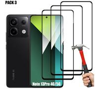Verre Trempé Intégral Pour Xiaomi Redmi Note 13 Pro 4g/5g - Pack De 3 Vitres Noir Anti-Rayures - E.F.Connection