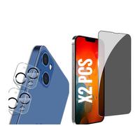 Verre Trempé Iphone 13 Anti Espion Noir Intégral 2 Pcs Et 2 Vitre Protection Caméra Glass Ghl Tech