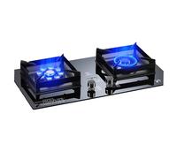 Verre Trempé Poele A Gaz - Gaziniere Gaz, Cuisinière De Cuisine Double Brûleur Avec Fonction Minuterie, Table De Cuisson À Gaz À Double Combustible Facile À Nettoyer (Size : NG)