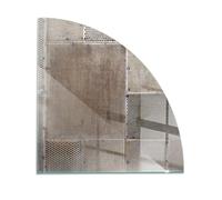 Verre Trempé pour Cheminée 1/4 100x100 cm Imprimé Élégant Protecteur de Sol Plaque de Protection Contre Les Étincelles Rond pour Poêle Résistant à la Chaleur - Modèle de tôle perforée