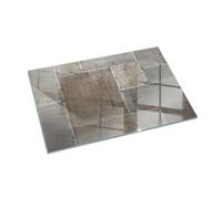 Verre Trempé pour Cheminée 100x70 cm Imprimé Élégant Protecteur de Sol Plaque de Protection Contre Les Étincelles Rond pour Poêle Résistant à la Chaleur - Modèle de tôle perforée