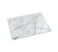 Verre Trempé pour Cheminée 100x70 cm Rond pour Poêle Résistant à la ChaleurImprimé Élégant Plaque de Protection Contre Les Étincelles Protecteur de Sol - Modèle de marbre avec des veines