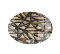 Verre Trempé pour Cheminée ⌀60 cm pour Poêle Rond Résistant à la ChaleurProtecteur de Sol Imprimé Élégant Plaque de Protection Contre Les Étincelles - Géométrie avec Le Bois
