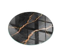 Verre Trempé pour Cheminée ⌀60 cm Résistant à la ChaleurImprimé Élégant Plaque de Protection Contre Les Étincelles Protecteur de Sol pour Poêle Rond - Marbre avec des veines