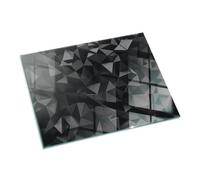 Verre Trempé pour Cheminée 80x60 cm Plaque de Protection Contre Les Étincelles pour Poêle Résistant à la Chaleur Rectangulaire Protecteur de Sol Imprimé Élégant - Géométrie tridimensionnelle