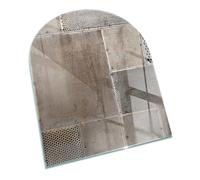 Verre Trempé pour Cheminée 80x70 cm Imprimé Élégant Protecteur de Sol Plaque de Protection Contre Les Étincelles Arc pour Poêle Résistant à la Chaleur - Modèle de tôle perforée