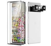 Verre Trempé pour Google Pixel 6 Pro Plein écran, Affaire Classée Protection écran, Bord à Bord, sans Bulle, Anti-Scratch, 2 Pièces + 2 Pièces Caméra Protection écran