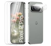 Verre Trempé pour Google Pixel 9 Pro Plein écran, Affaire Classée Protection écran, Bord à Bord, sans Bulle, Anti-Scratch, 3 Pièces Protection écran + 2 Pièces Caméra Protection écran