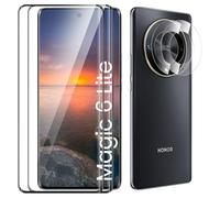 Verre Trempé pour Honor Magic 6 Lite Plein écran, Affaire Classée Protection écran, Bord à Bord, sans Bulle, Anti-Scratch, 2 Pièces Verre Trempé + 2 Pièces Caméra Protection écran