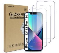 Verre Trempé pour iPhone 13/13 Pro/14,[3 Pièces],vitre Protection écranDureté 9H,Sans Bulles,Protection Ecran,6,1 Pouces - TOPESCT