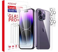 Verre Trempé Pour Iphone 14 Pro. 2 Pièces Vitre Film Protecteurs D'cran ¿1 Pièces Protecteur D'écran Arrière¿ 2 Pièces Caméra Arrière Protecteur. Hd. Dureté 9h Glass.Installation Facile