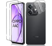Verre Trempé Pour Oppo A40 4G/A40M 4G/Oppo A60 5G, 2+2 Pièces Protection D'Écran Film Et Caméra Arrière Protecteur, 9H Dureté Film Haute Définition Sans Bulles
