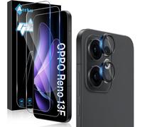 Verre Trempé Pour Oppo Reno 13f / 13 Fs Avec Caméra Arrière Protecteur [2+1 Pièces], Protection Objectif Caméra Individuel Pour Tout Coque¿Dureté 9h Hd Glass Film De Protection D¿Écran