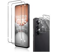 Verre Trempé pour Realme 14X 5G / Realme C75 4G,2 Pièces Protection écran Film avec 2 Pièces Caméra Arrière Protecteur-UP