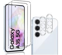 Verre Trempé pour Samsung Galaxy A35 5G et Caméra Arrière Protecteur, 2+2 Pièces Protection D'écran Film, 9H Sans Bulles