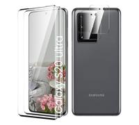 Verre Trempé pour Samsung Galaxy S20 Ultra Plein écran, Affaire Classée Protection écran, Bord à Bord, sans Bulle, Anti-Scratch, 2 Pièces Verre Trempé + 2 Pièces Caméra Protection écran