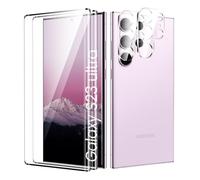 Verre Trempé pour Samsung Galaxy S23 Ultra Plein écran, Affaire Classée Protection écran, Bord à Bord, sans Bulle, Anti-Scratch, 2 Pièces Verre Trempé + 2 Pièces Caméra Protection écran