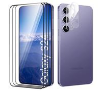 Verre Trempé pour Samsung Galaxy S24 Plein écran, Affaire Classée Protection écran, Bord à Bord, sans Bulle, Anti-Scratch, 3 Pièces Protection écran + 2 Pièces Caméra Protection écran