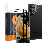 Verre Trempé Pour Samsung Galaxy S24 Ultra 5g Vitre Protection, 9h Dureté, Couverture Complète En 3d, Anti Rayures, 2+2 Pack Hd Ultra Sans Bulle S24 Ultra Protection Écran+ Lentilles Film